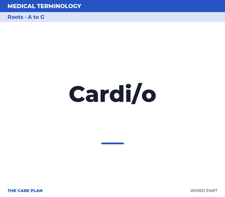 Front of the Cardi/o card